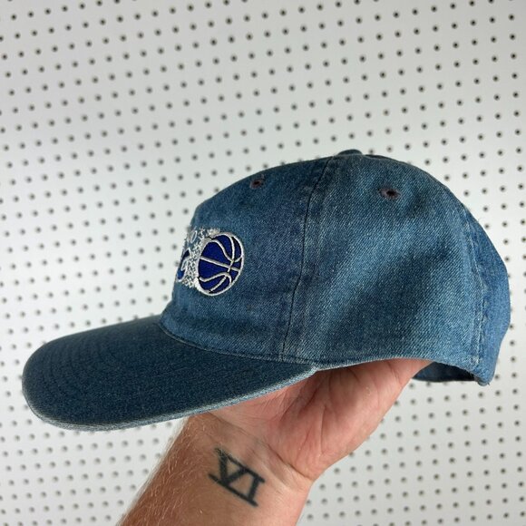 Orlando‎ Magic NBA Hat Strap Back Denim Blue Jean 90s Vintage Penny Hardaway Y2K - Picture 3 of 6